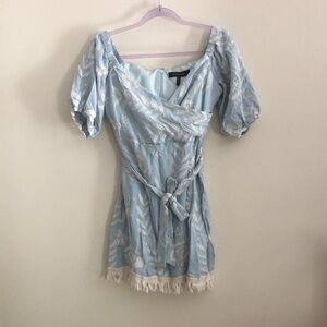 BCBGMaxAzria Light Blue Floral Mini Dress